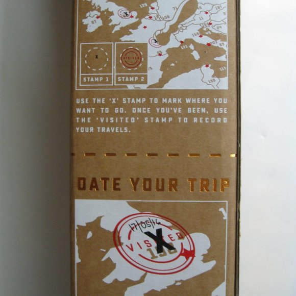 Travel Stamp Map - Craft Map With Ink Stamps by Originals by Luckies New in Box - Picture 7 of 15